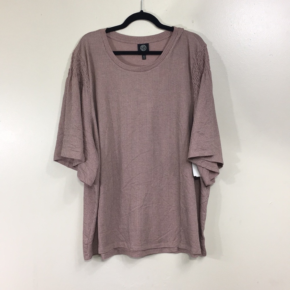 Bobeau Striped Stretch Blouse